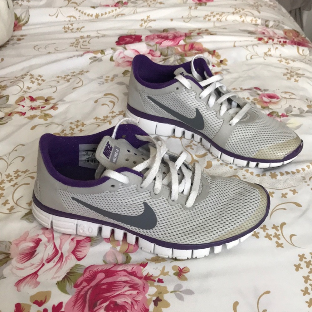 Nike free 3.0 grey/purple size 5